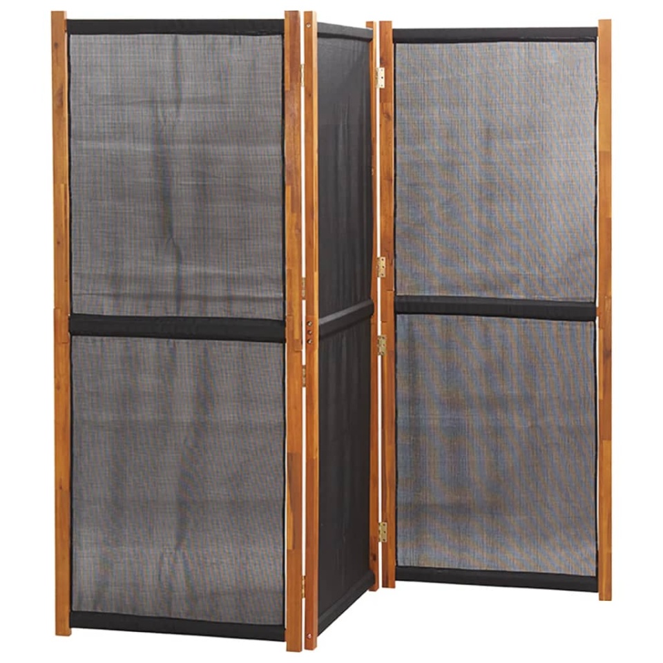 Paravan de cameră cu 3 panouri, negru, 210x180 cm - 2 | YEO
