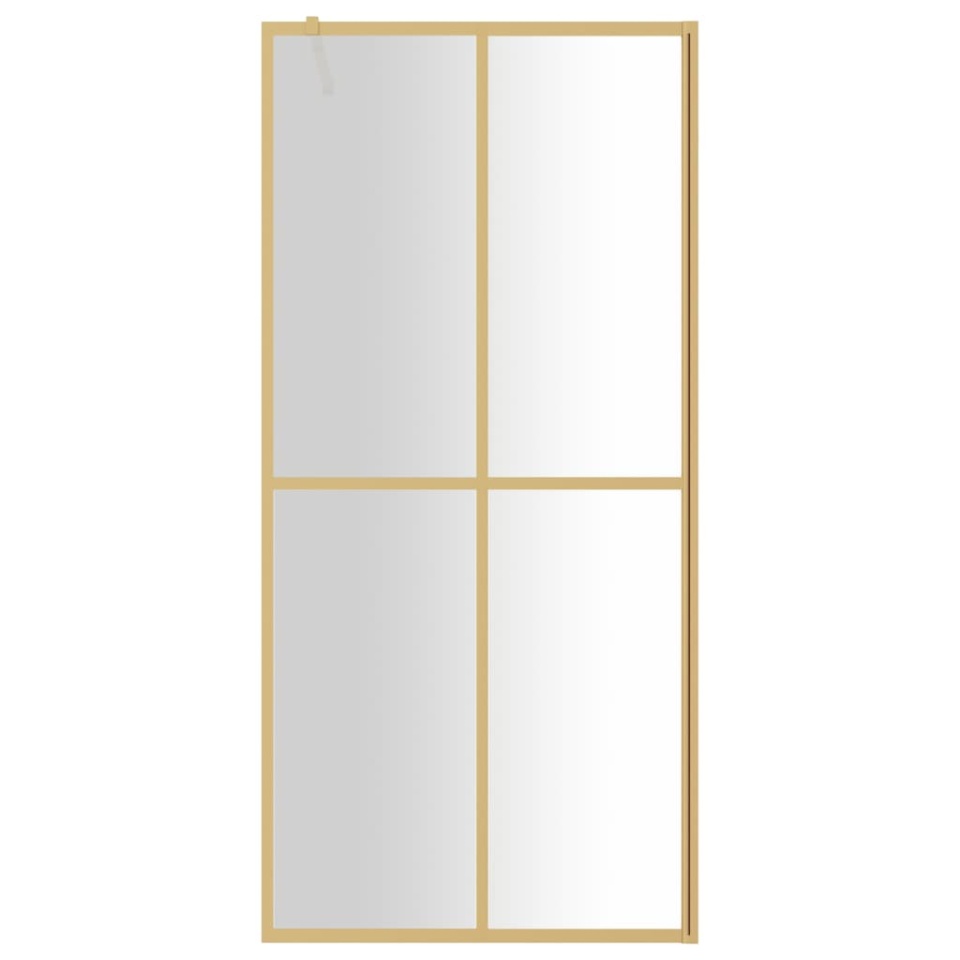 Paravan de duș walk-in auriu, 90x195 cm sticlă ESG transparentă - 2 | YEO