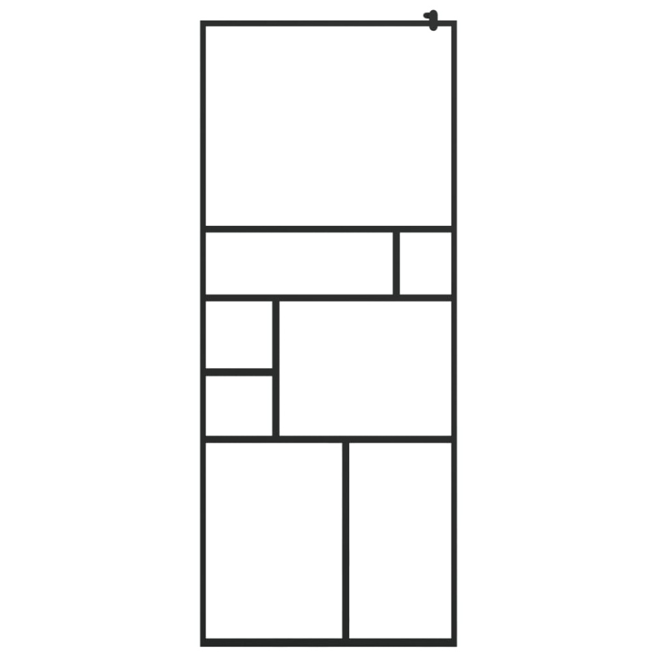 Paravan de duș walk-in negru 80x195 cm sticlă ESG transparentă - 2 | YEO