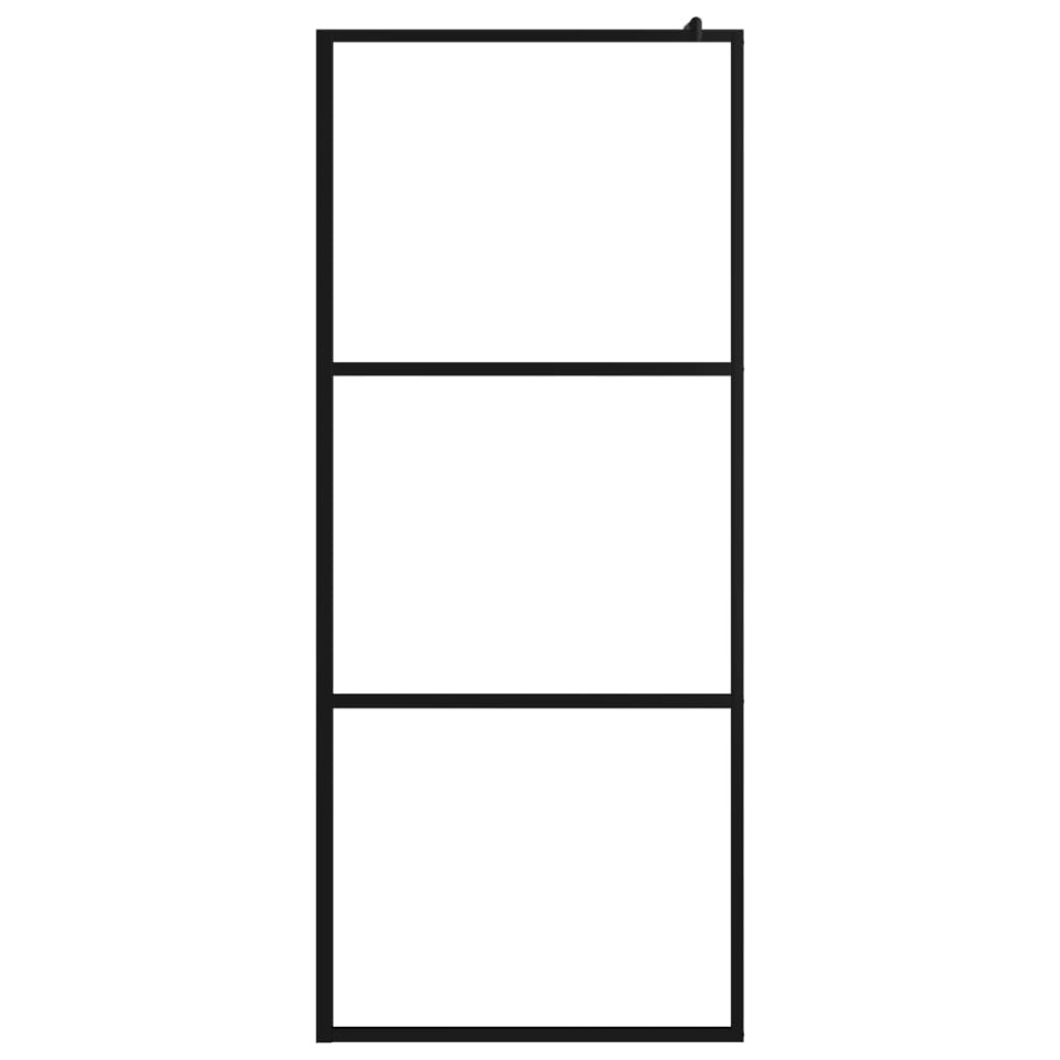 Paravan duș walk-in, negru, 90x195 cm, sticlă ESG transparentă - 2 | YEO