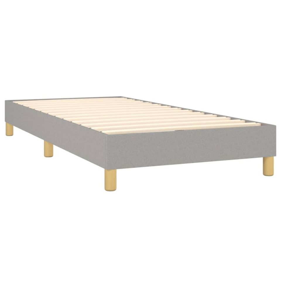 Pat box spring cu saltea, gri deschis, 90x200 cm, textil - 3 | YEO