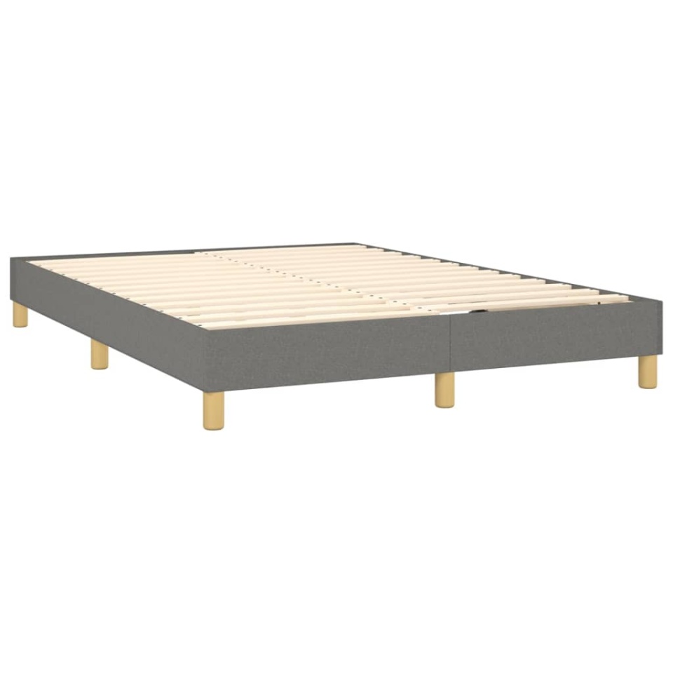 Pat box spring cu saltea, gri închis, 140x200 cm, textil - 3 | YEO