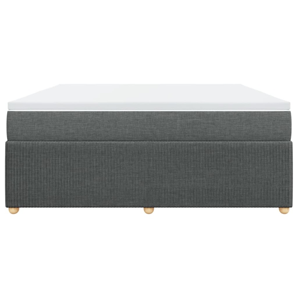 Pat box spring cu saltea, gri închis, 180x200 cm, textil - 3 | YEO