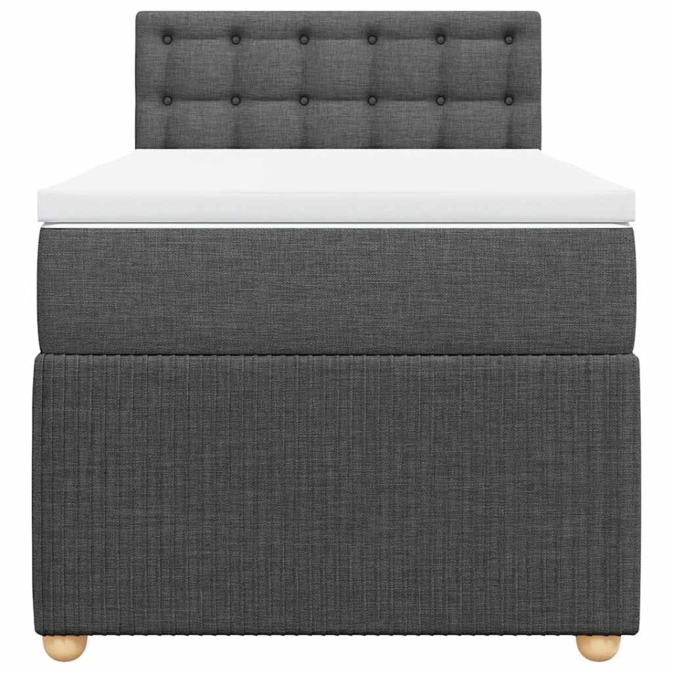 Pat box spring cu saltea, gri închis, 90x190 cm, textil - 3 | YEO