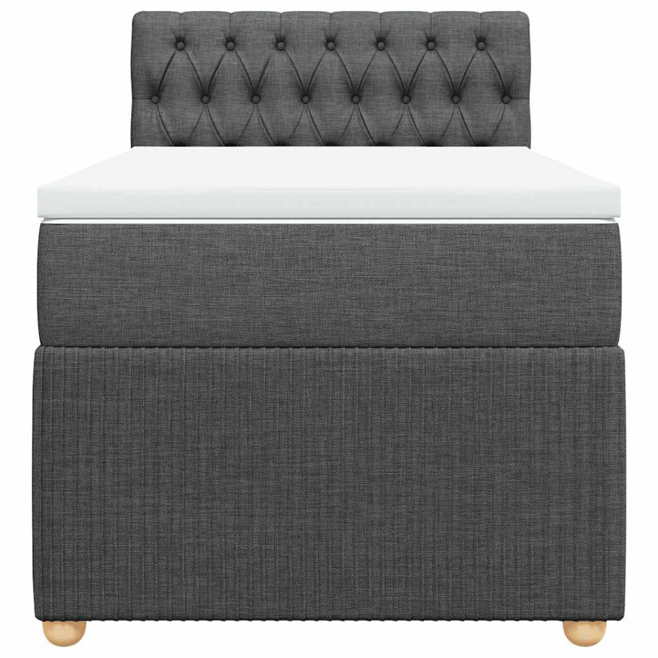 Pat box spring cu saltea, gri închis, 90x190 cm, textil - 3 | YEO