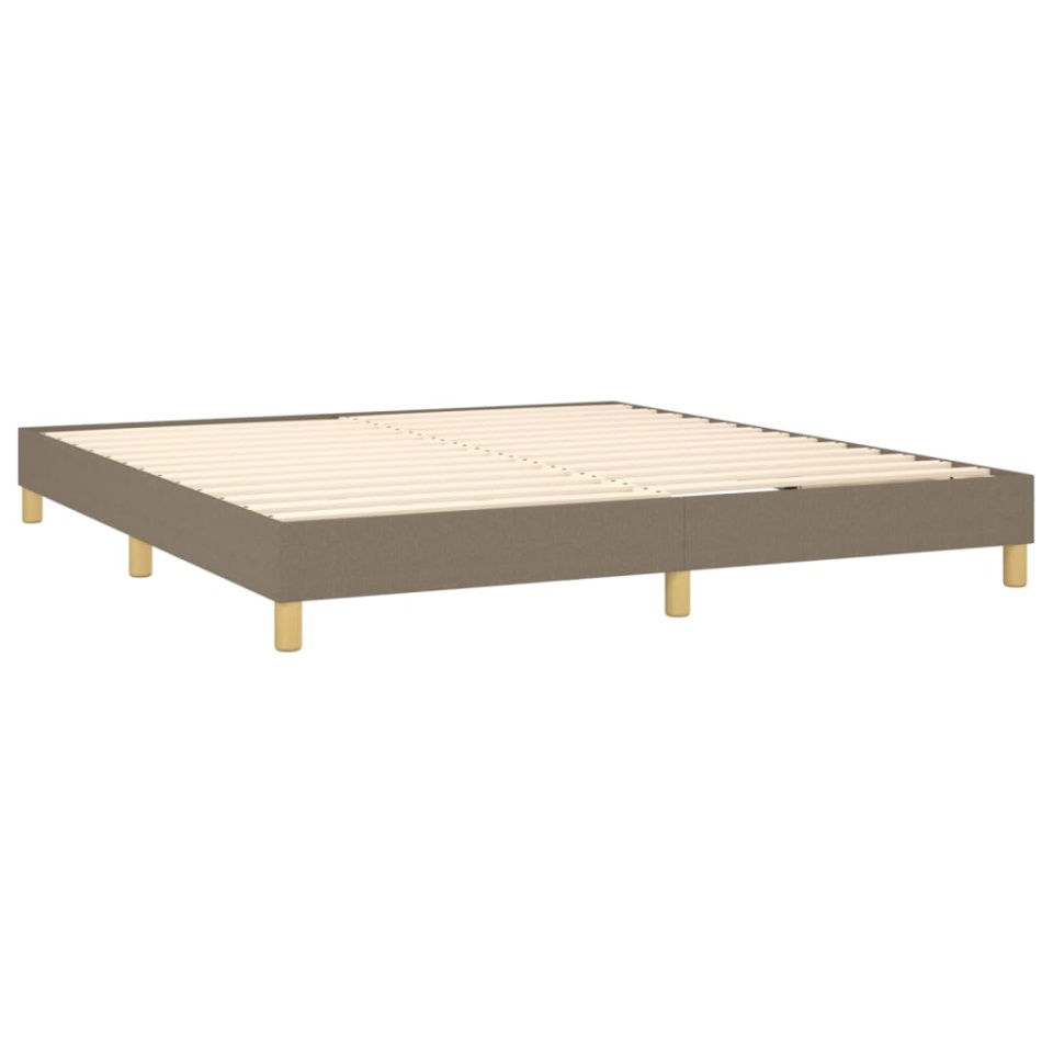 Pat box spring cu saltea, gri taupe, 160x200 cm material textil - 3 | YEO