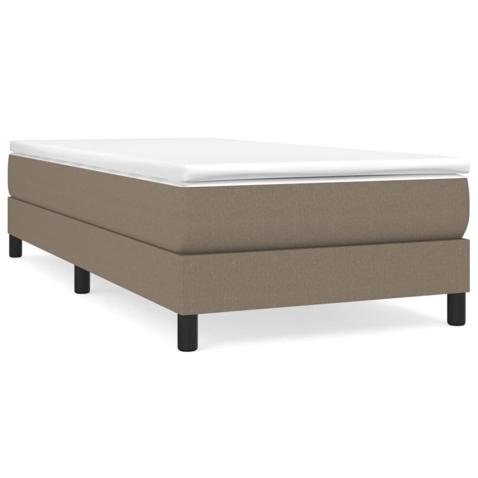 Pat box spring cu saltea, gri taupe, 80x200 cm, textil - 1 | YEO