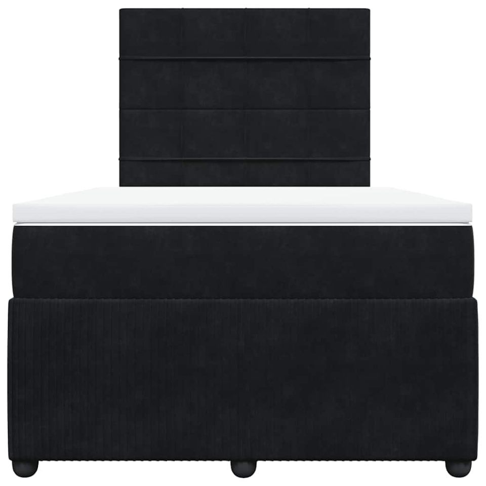 Pat box spring cu saltea, negru, 120x200 cm, catifea - 3 | YEO