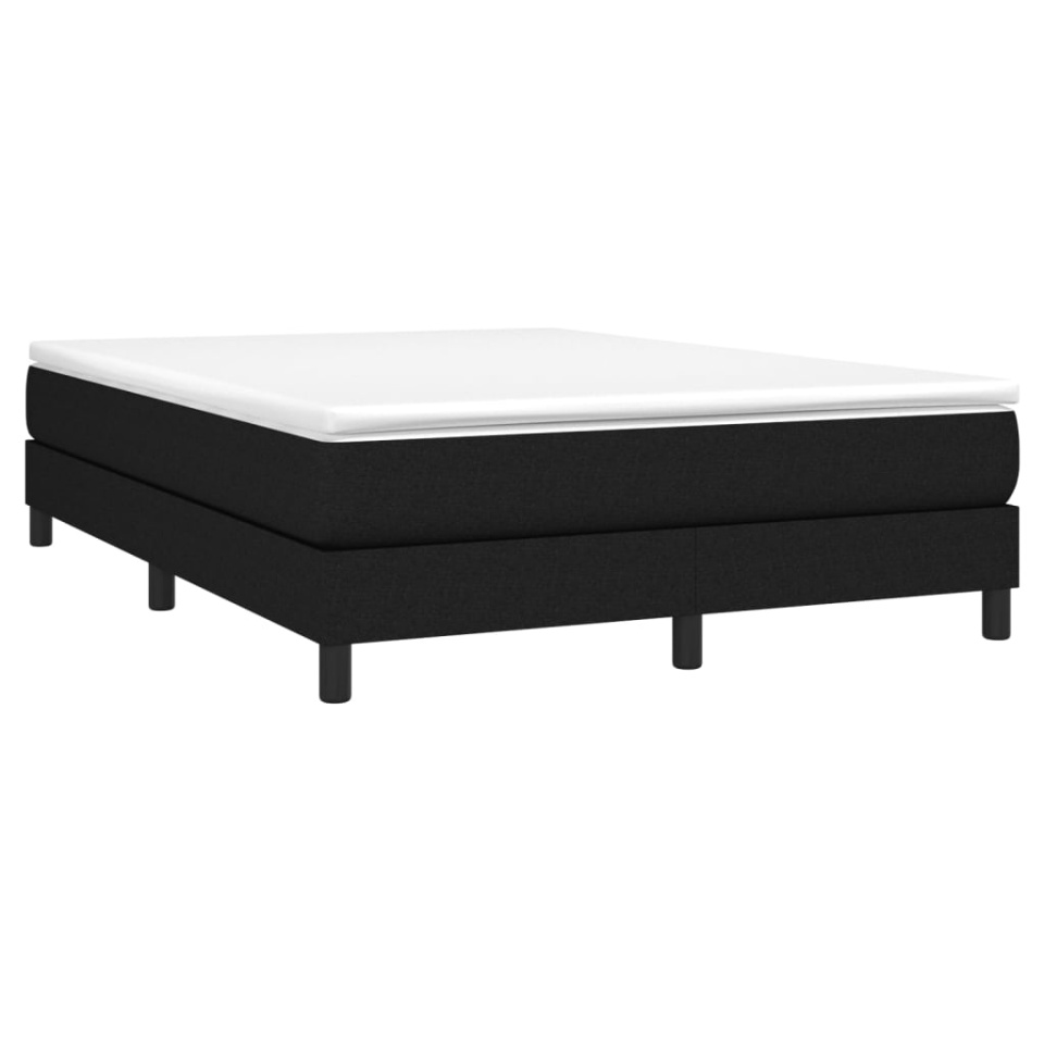 Pat box spring cu saltea, negru, 140x190 cm, textil - 2 | YEO