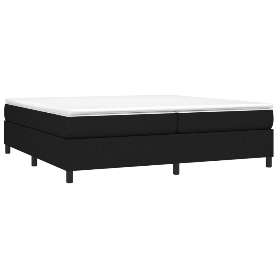 Pat box spring cu saltea, negru, 200x200 cm, textil - 2 | YEO