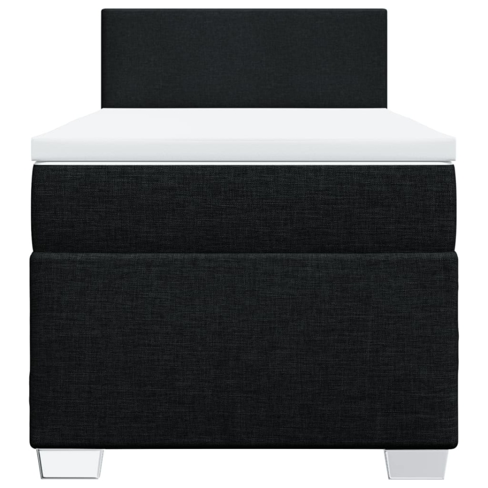 Pat box spring cu saltea, negru, 90x200 cm, textil - 4 | YEO