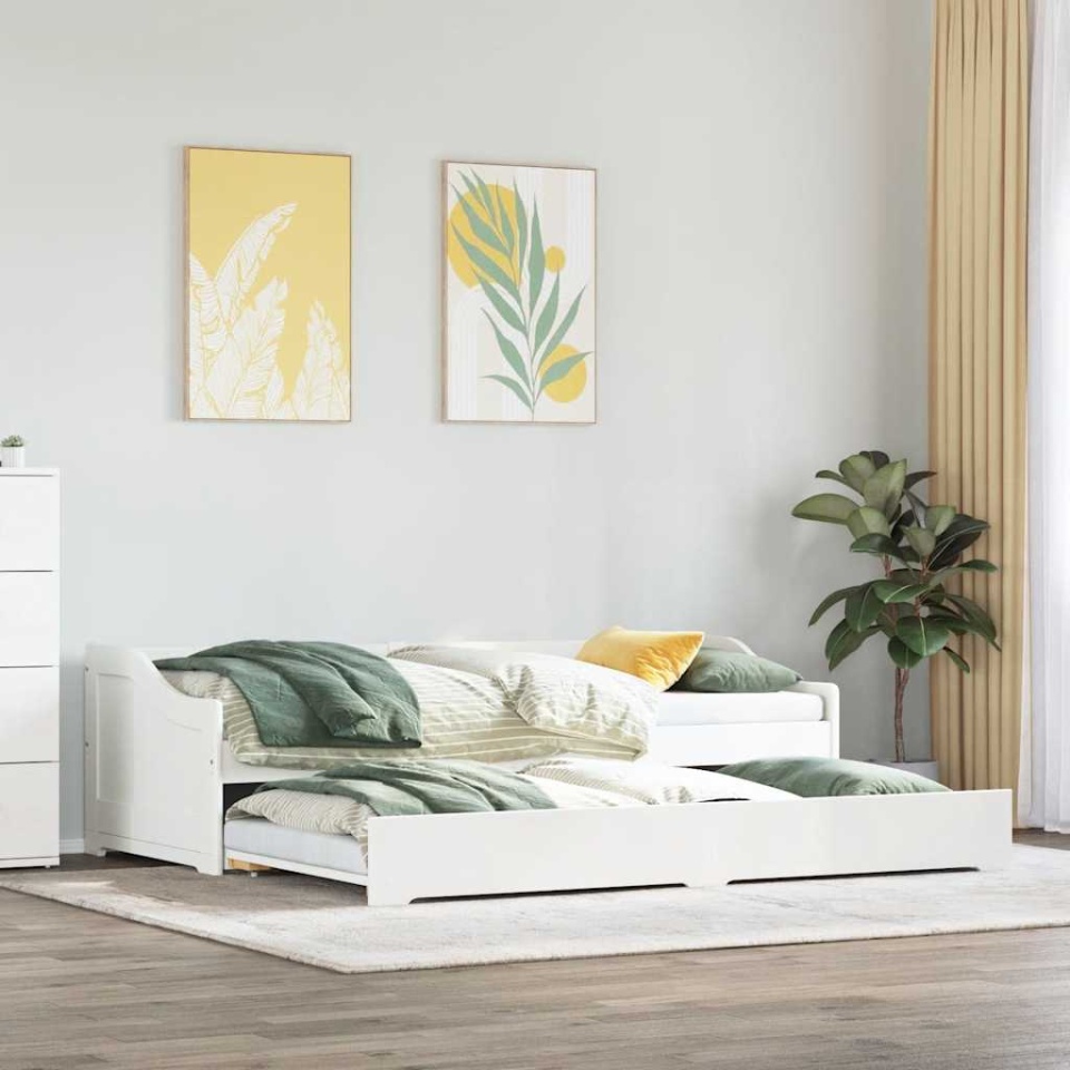 Pat de zi cu șutul fără saltea „IRUN” Alb 90x200 cm