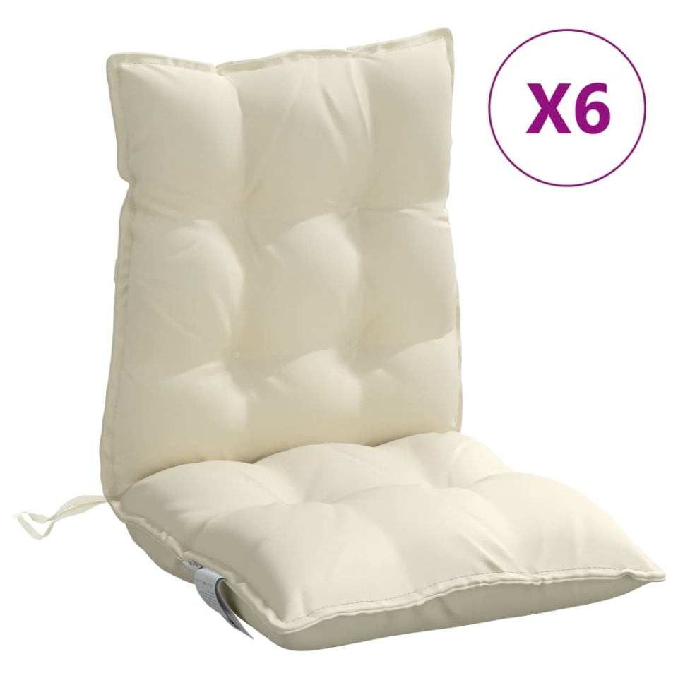 Perne scaun cu spătar mic, 6 buc., crem, textil oxford - 1 | YEO