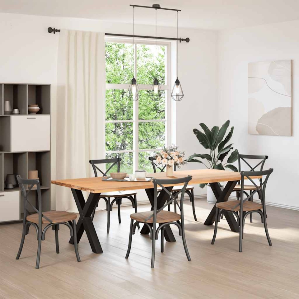 Picioare pentru masă în formă X 3 buc Negru 70x(72-73) cm Oțel - 1 | YEO