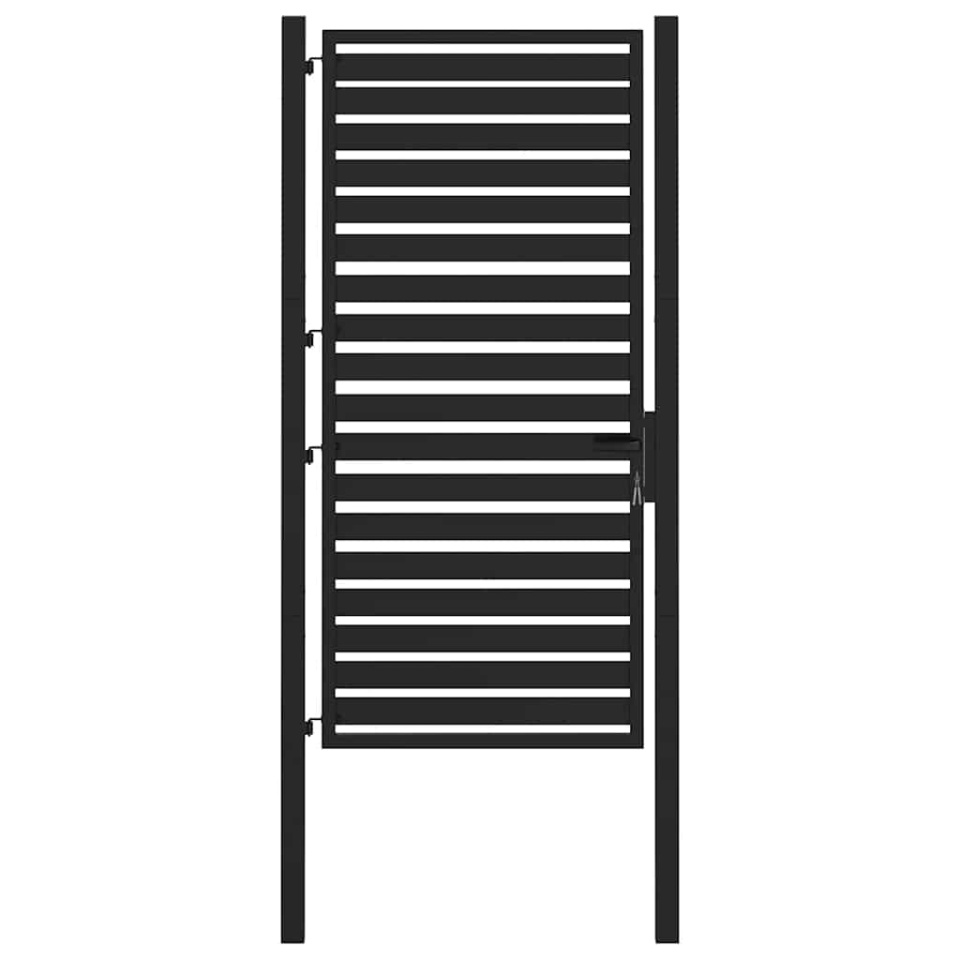 Poarta de gradina incuiata neagra 100x180 cm aluminiu - 1 | YEO