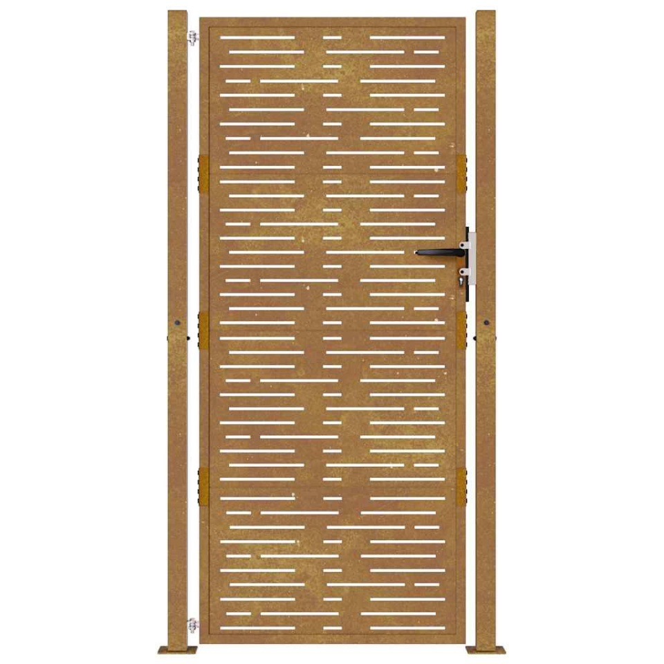 Poartă pentru grădină, 105x205 cm, oțel corten, dreptunghiuri - 3 | YEO