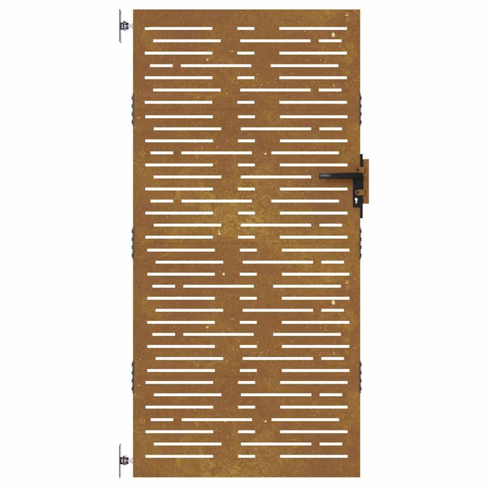 Poartă pentru grădină, 85x175 cm, oțel corten, dreptunghiuri - 3 | YEO