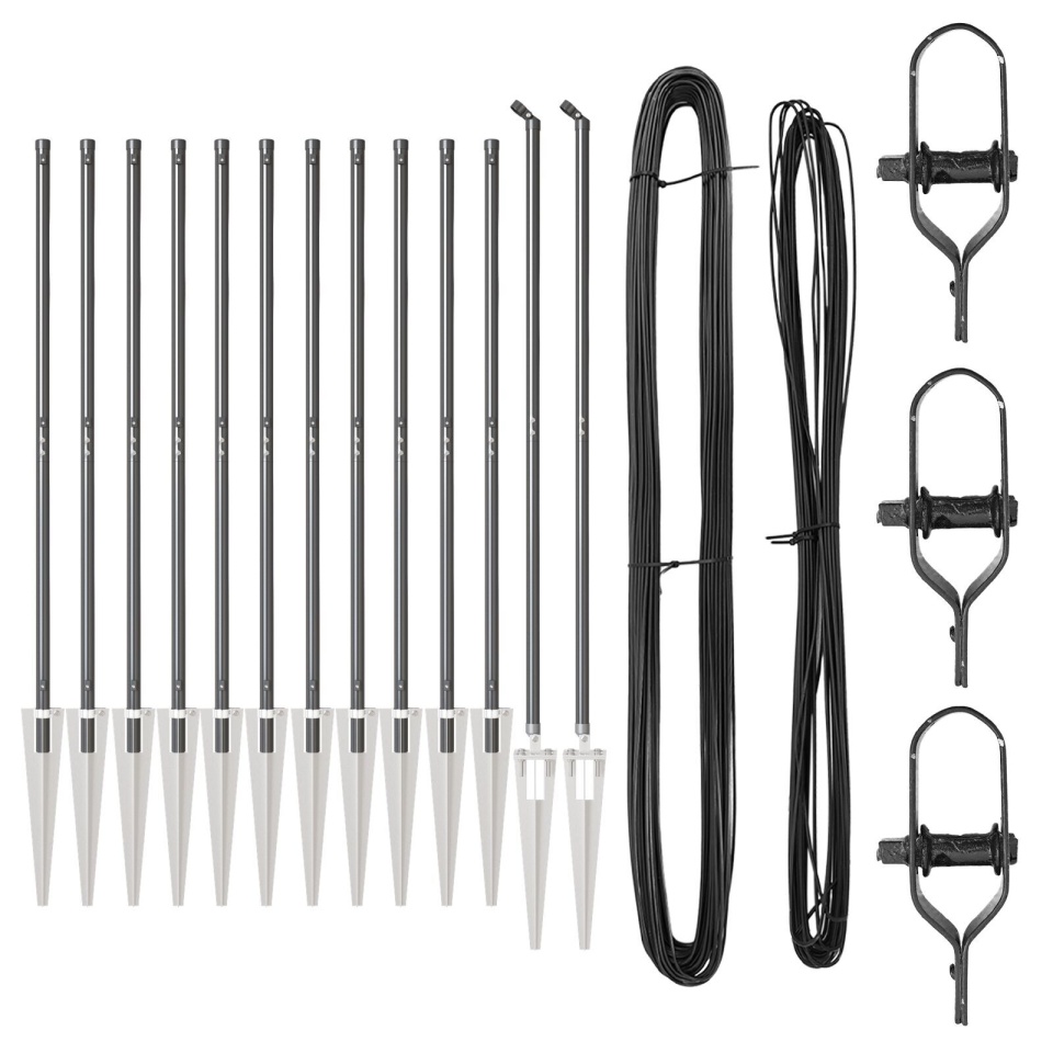 Posturi de gard cu vârf 13 pcs Ø32 mm 140 cm Oțel galvanizat - 1 | YEO