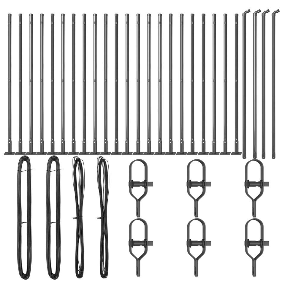 Posturi de gard Set de 26 Gri Beton, Metal 3.2 x 3.2 x 70 cm - 1 | YEO