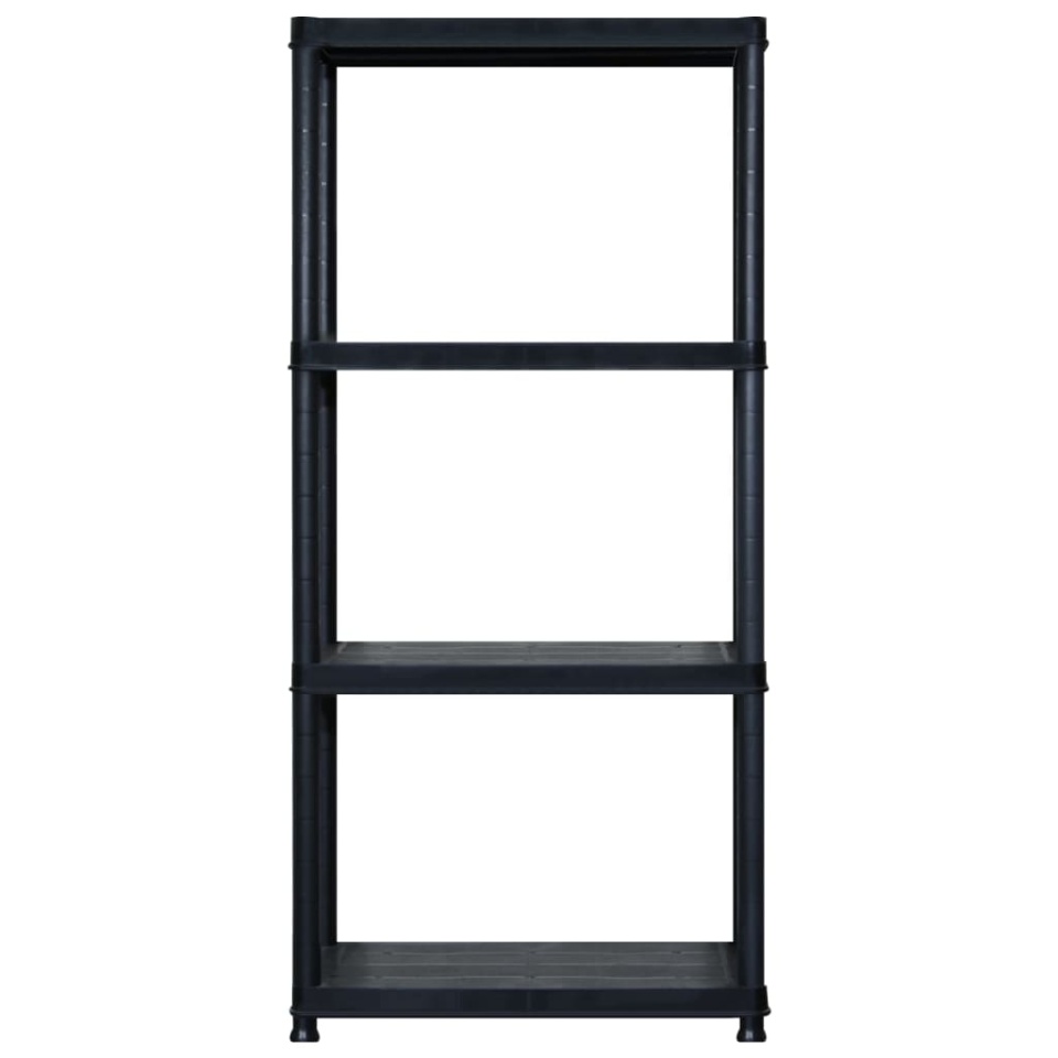 Raft de depozitare cu 4 polițe, negru, 244x30,5x130 cm, plastic - 2 | YEO