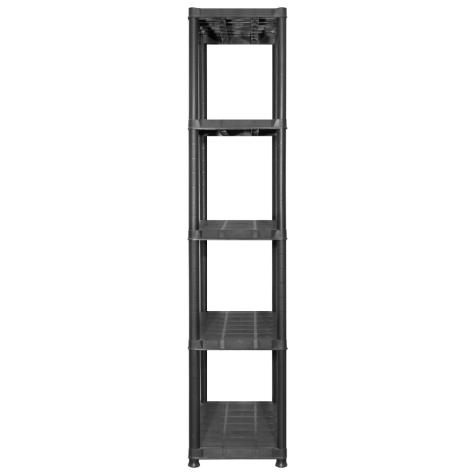 Raft de depozitare cu 5 polițe, negru, 142x38x170 cm, plastic - 3 | YEO