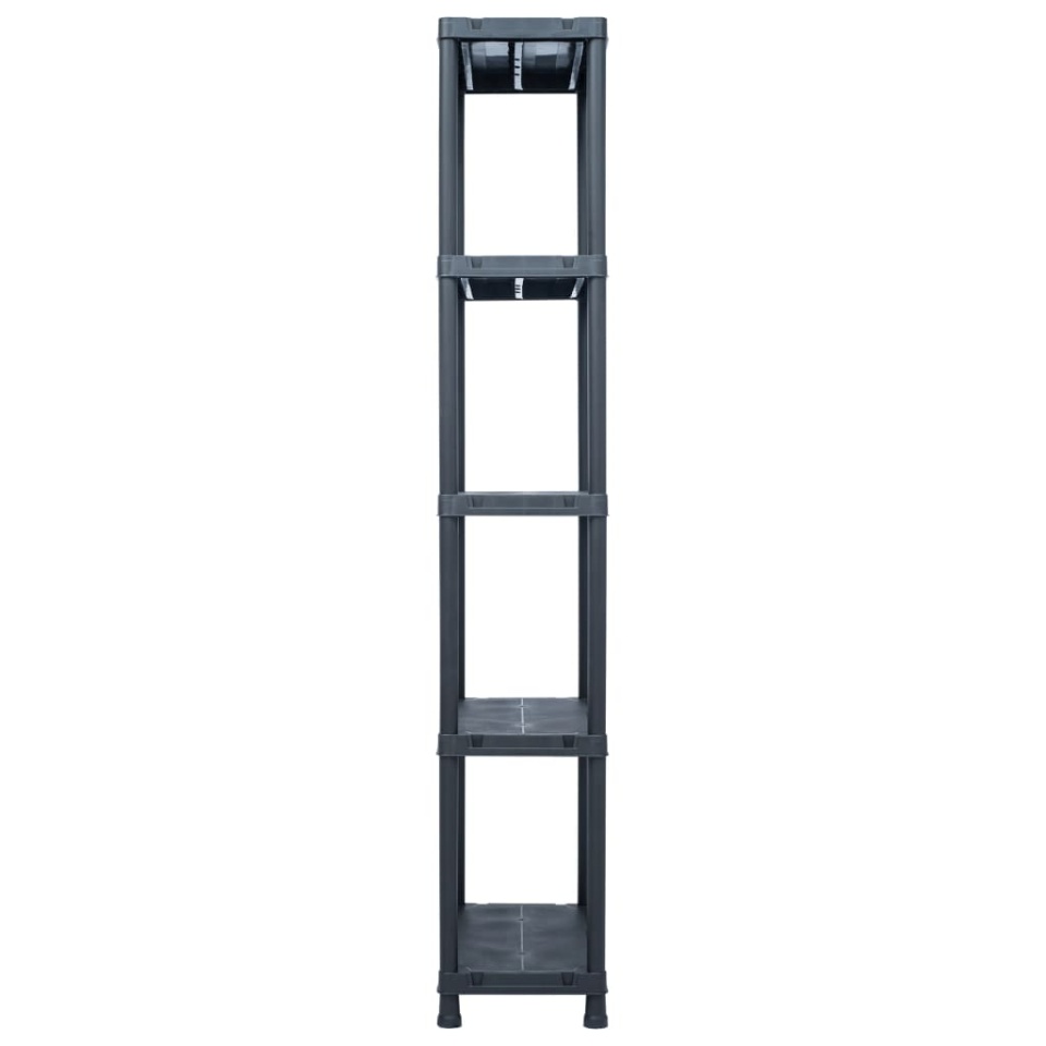 Rafturi de depozitare 5 buc. negru 60x30x180 cm plastic 125 kg - 3 | YEO
