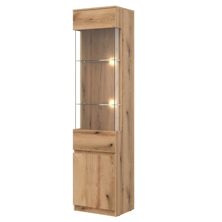 REMI Vitrina cu doua usi L/P 2D OAK EVOKE/OAK EVOKE