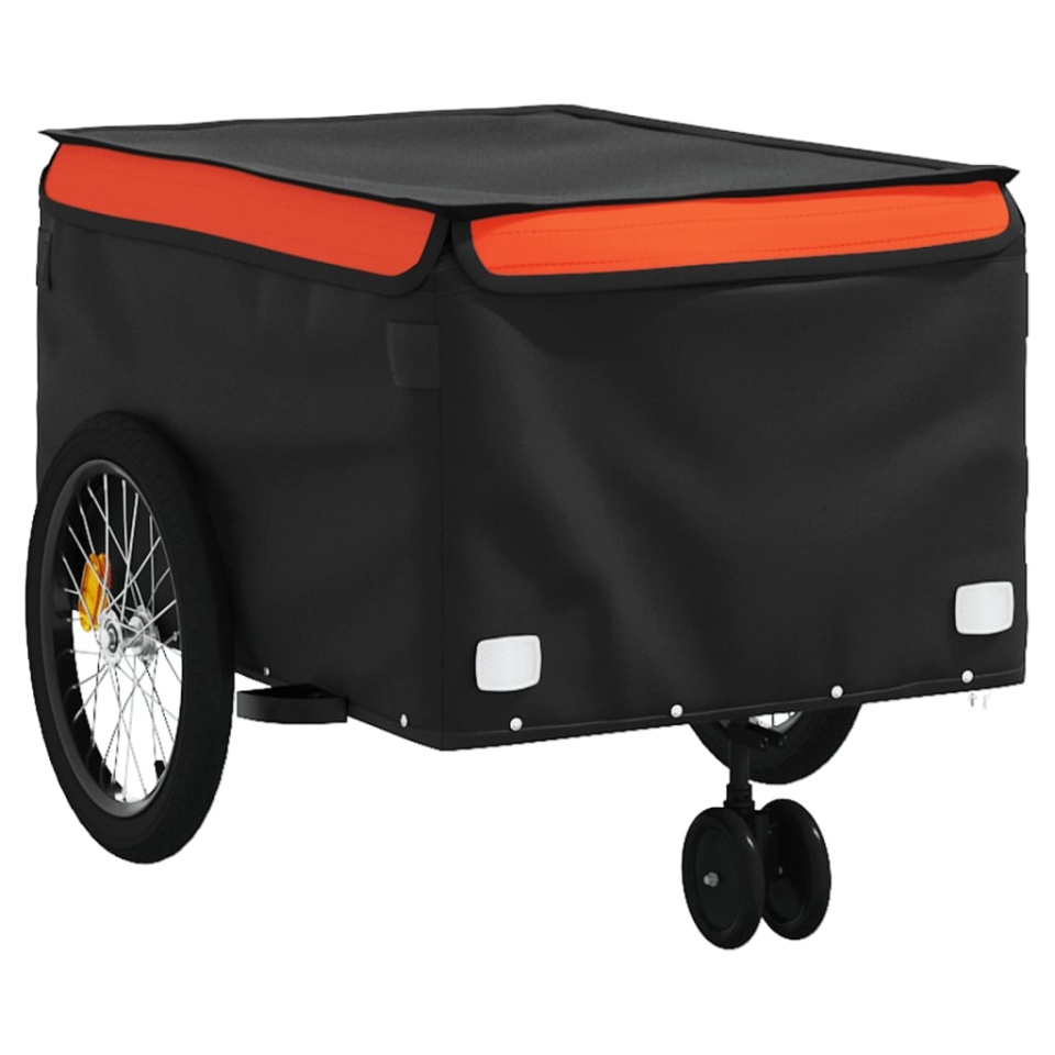 Remorcă pentru biciclete, negru și portocaliu, 45 kg, fier - 3 | YEO
