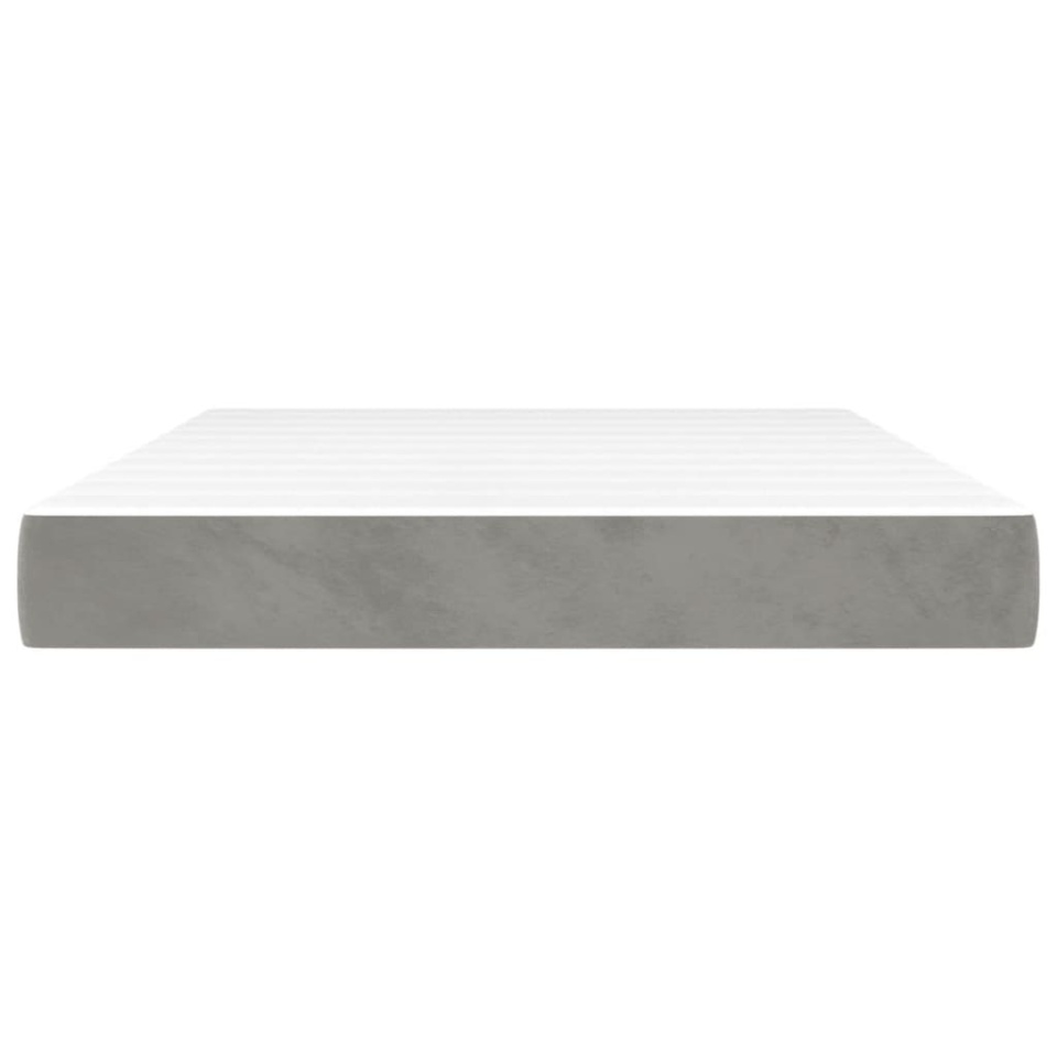 Saltea de pat cu arcuri, gri deschis, 140x190x20 cm, catifea - 2 | YEO