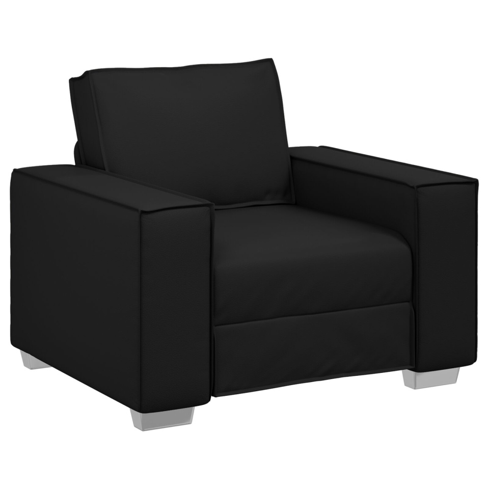Scaun de sofa din piele ecologică neagră - 59 cm - 1 | YEO
