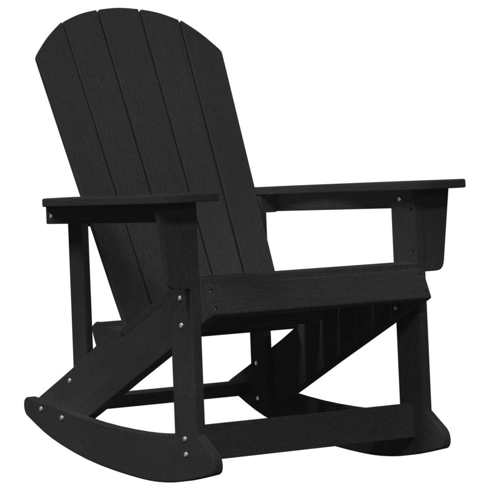 Scaun rocking Adirondack Negru 73.5x92x90 cm HDPE - 1 | YEO