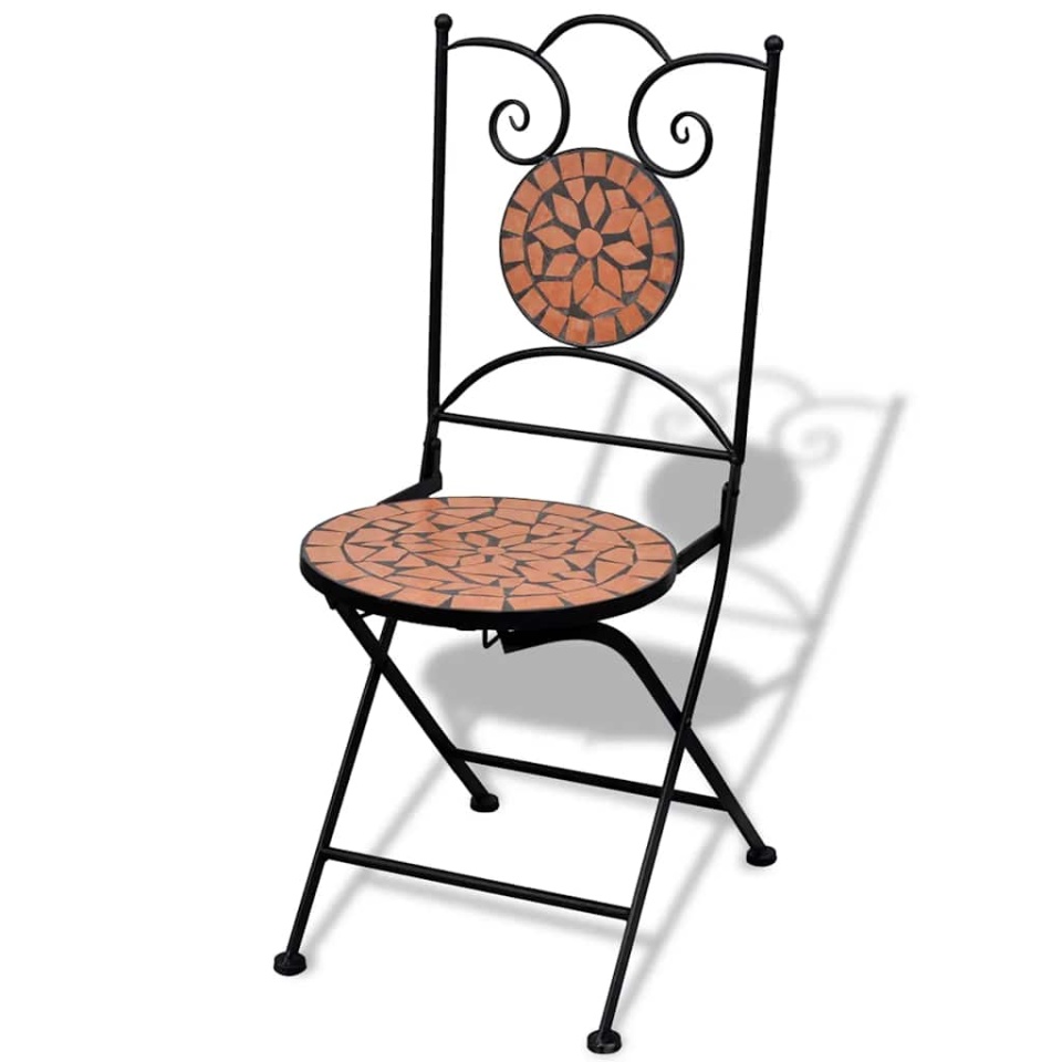 Scaune bistro pliante, 2 buc., cărămiziu, ceramică - 1 | YEO
