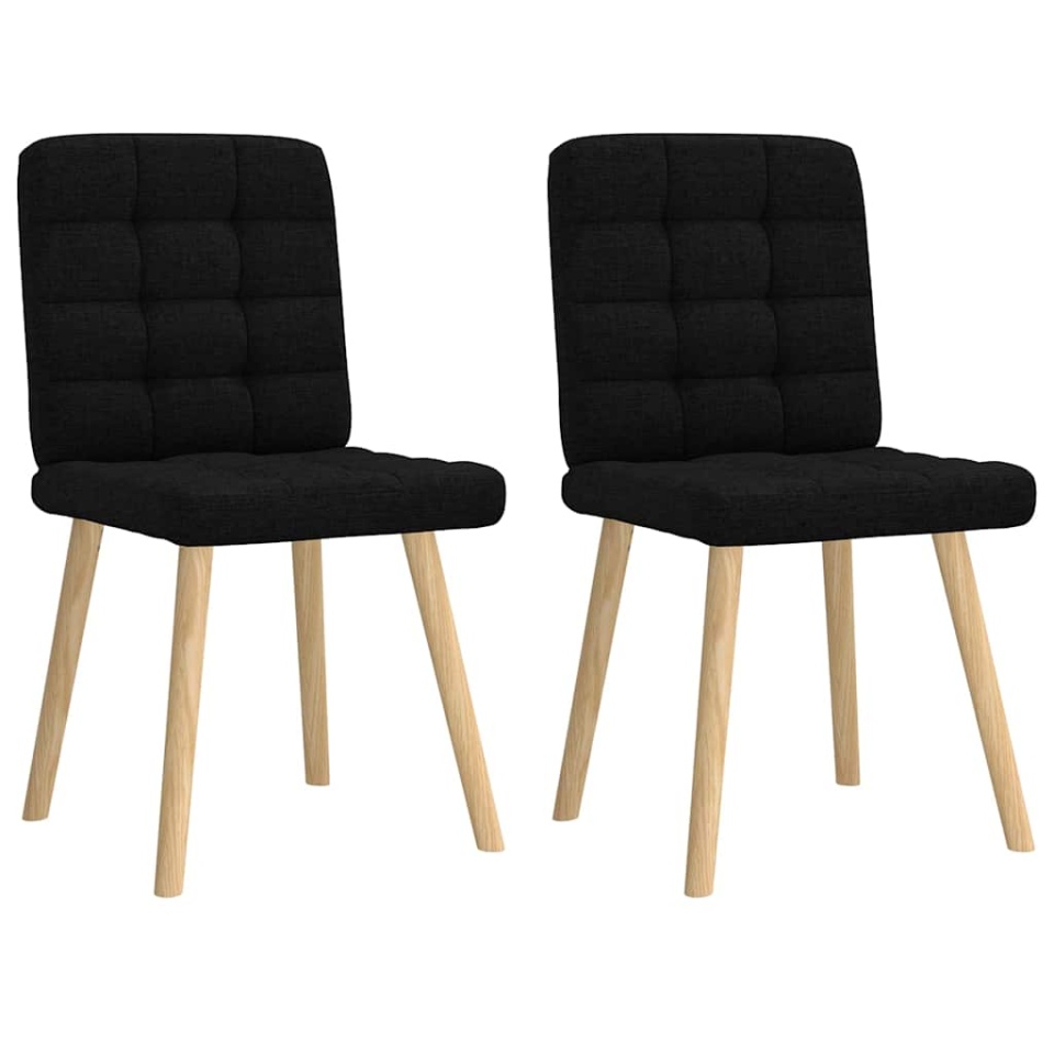 Scaune de bucătărie, 2 buc. negru, textil