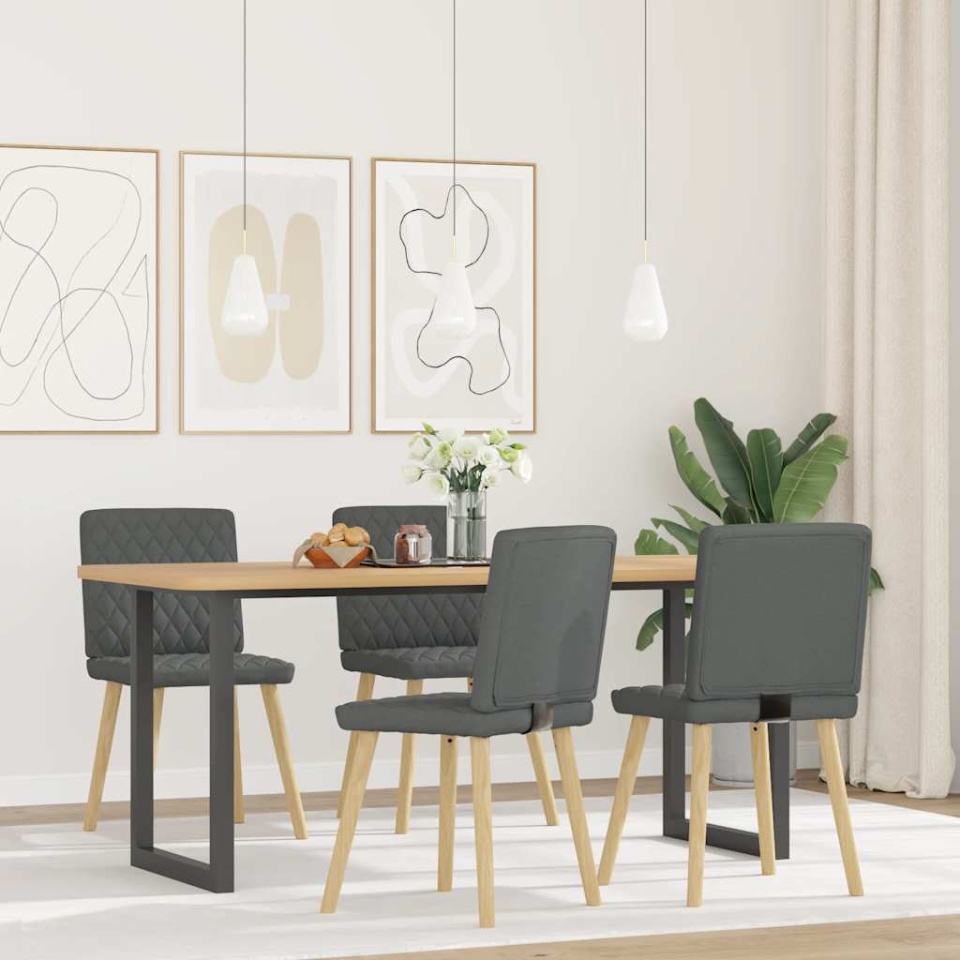 Scaune de bucătărie pivotante, 4 buc., gri închis, textil - 1 | YEO