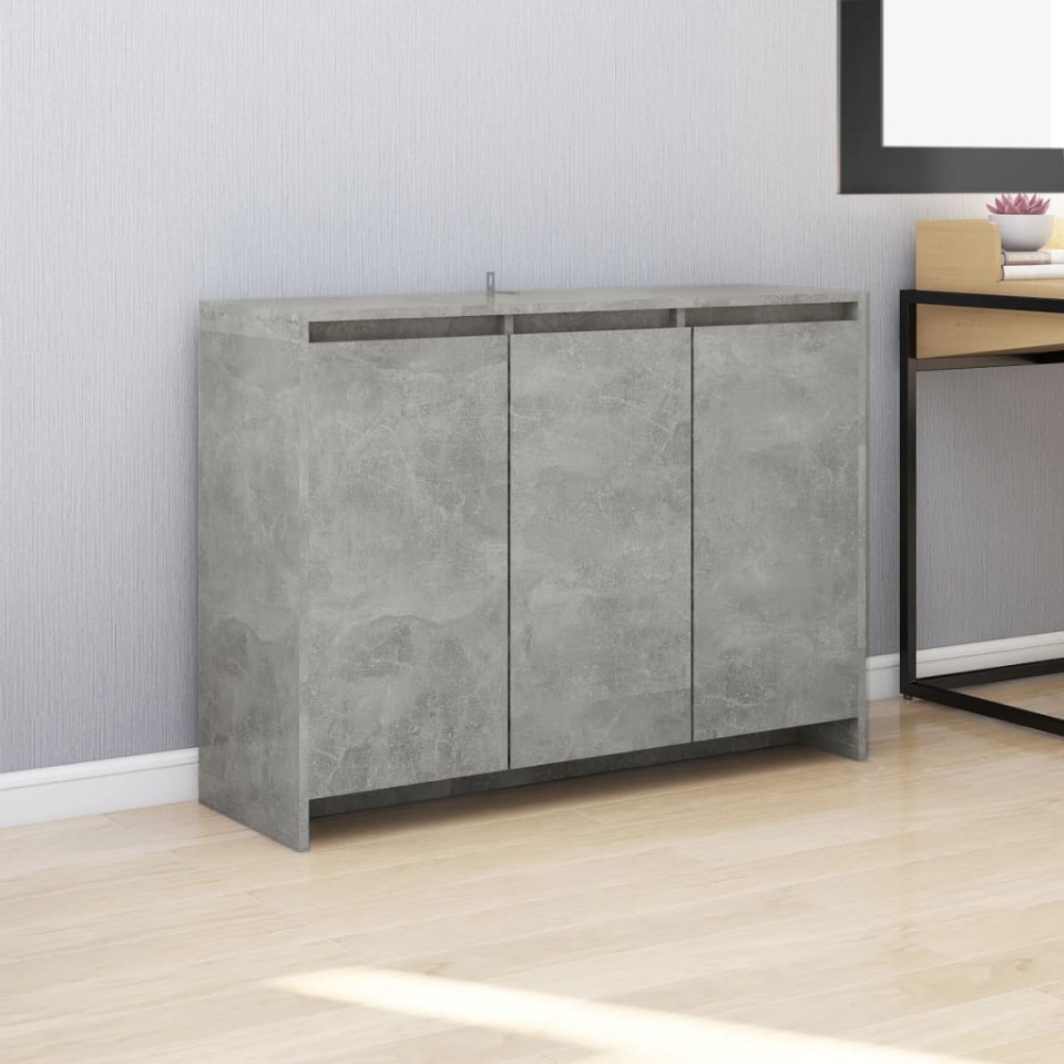 Servantă, gri beton, 102x33x75 cm, lemn prelucrat
