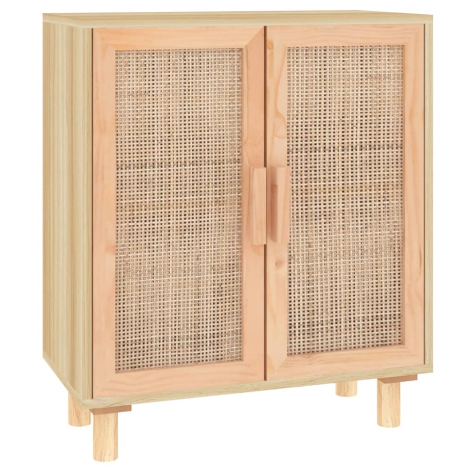 Servantă, maro, 60x30x70 cm, lemn masiv pin și ratan natural - 1 | YEO
