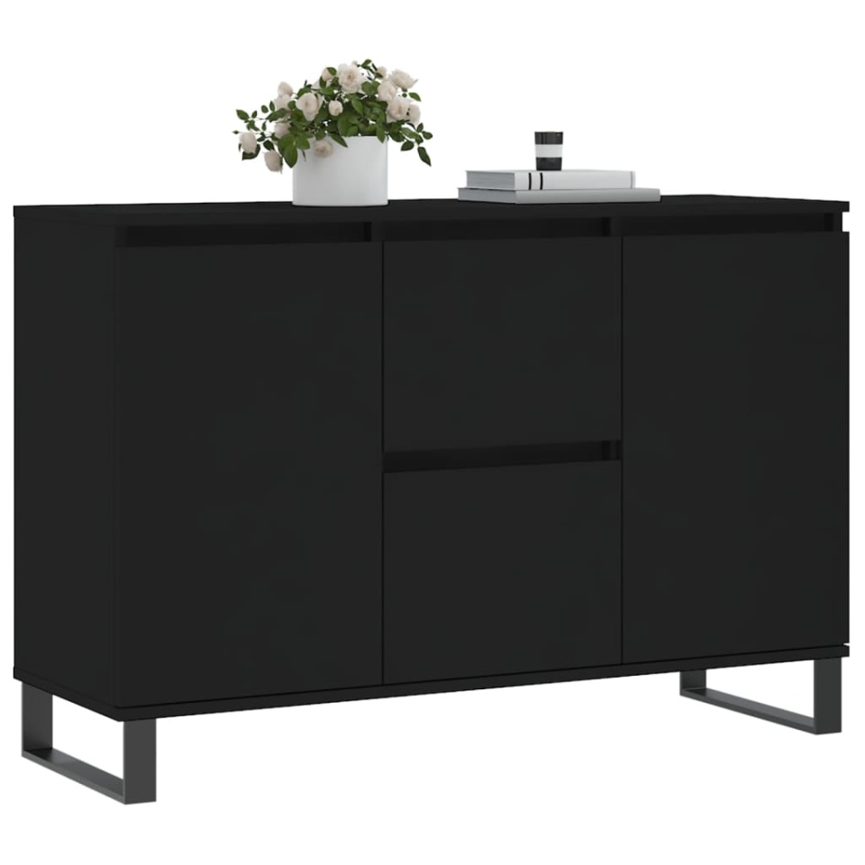 Servantă, negru, 104x35x70 cm, lemn prelucrat - 2 | YEO