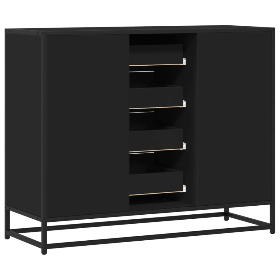 Servantă, negru, 92x35x76 cm, lemn prelucrat - 4 | YEO