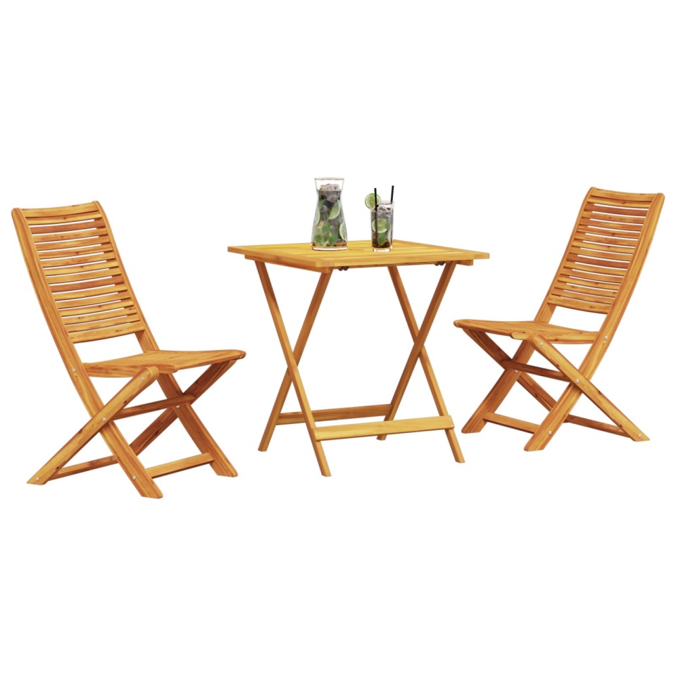 Set bistro pliabil 3 piese din lemn masiv de acacia - 2 | YEO