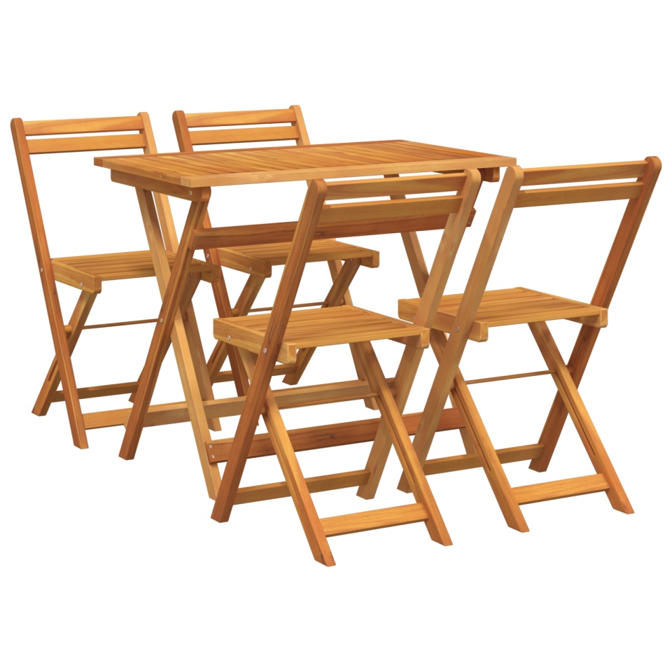 Set Bistro Pliabil din 5 Piese Lemn Solid de Acacia - 1 | YEO