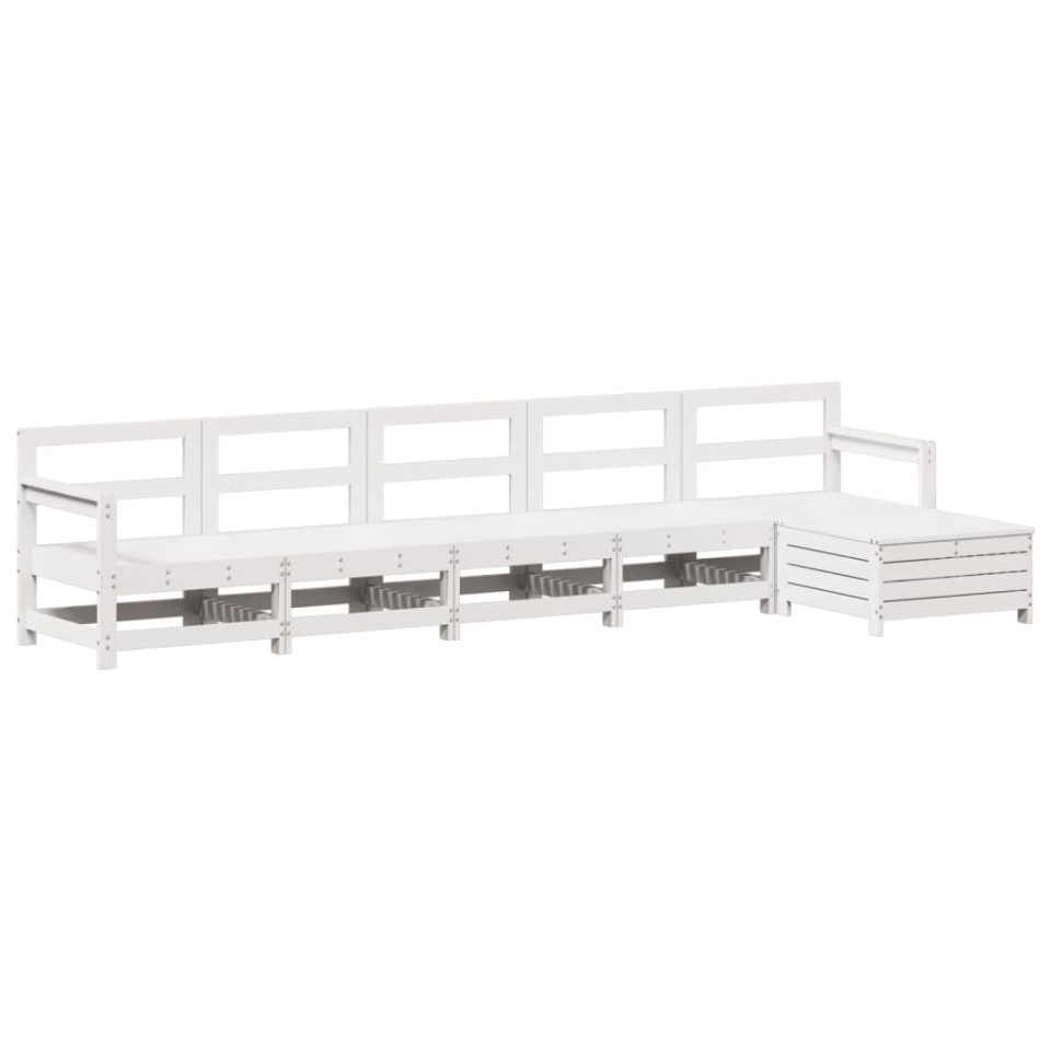Set canapea de grădină, 6 piese, alb, lemn masiv pin - 1 | YEO