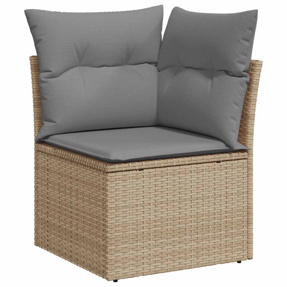 Set canapele de grădină cu perne, 10 piese, bej, poliratan - 3 | YEO