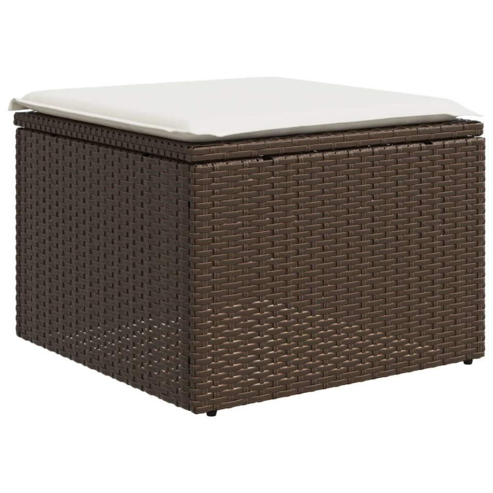 Set canapele de grădină cu perne, 6 piese, maro, poliratan - 2 | YEO