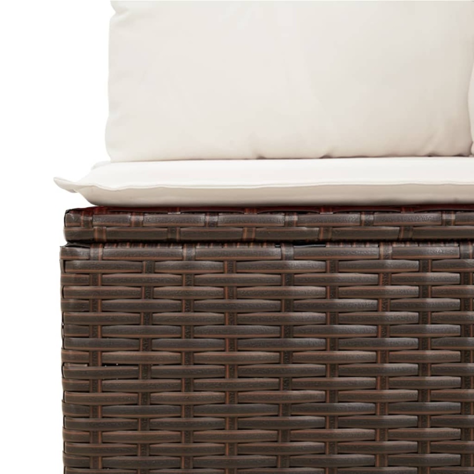 Set canapele de grădină cu perne, 9 piese, maro, poliratan - 3 | YEO