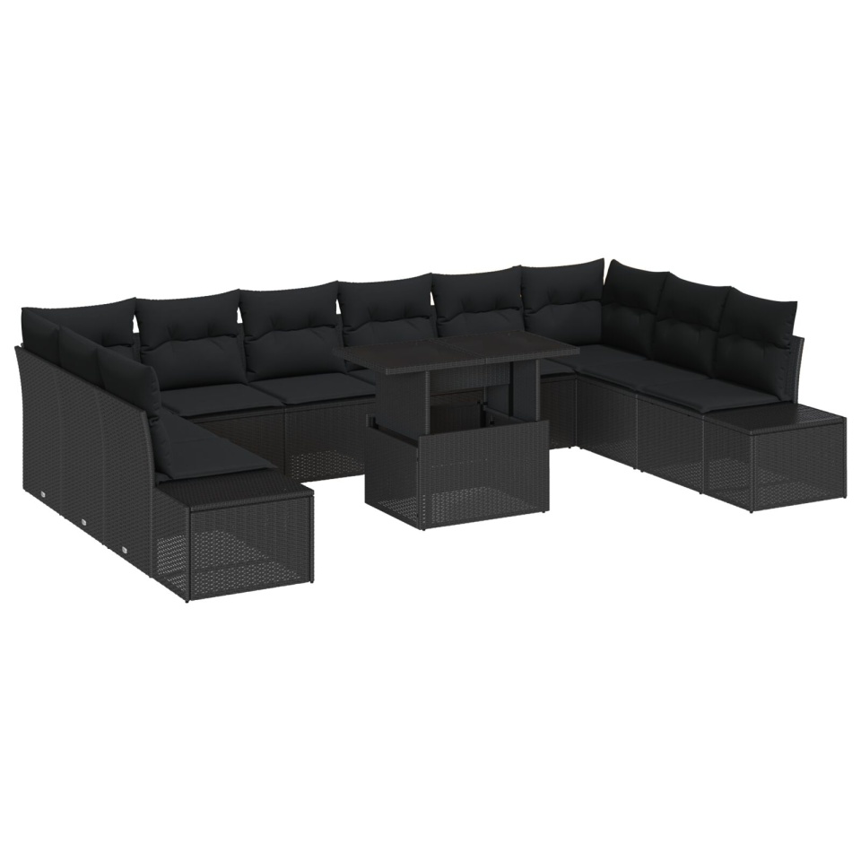 Set de canapea de grădină Set de 11 Negru Ratan poli - 1 | YEO