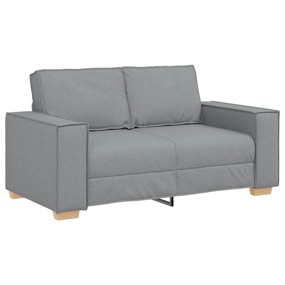 Set de canapele cu perne, 2 piese, gri deschis, textil - 3 | YEO