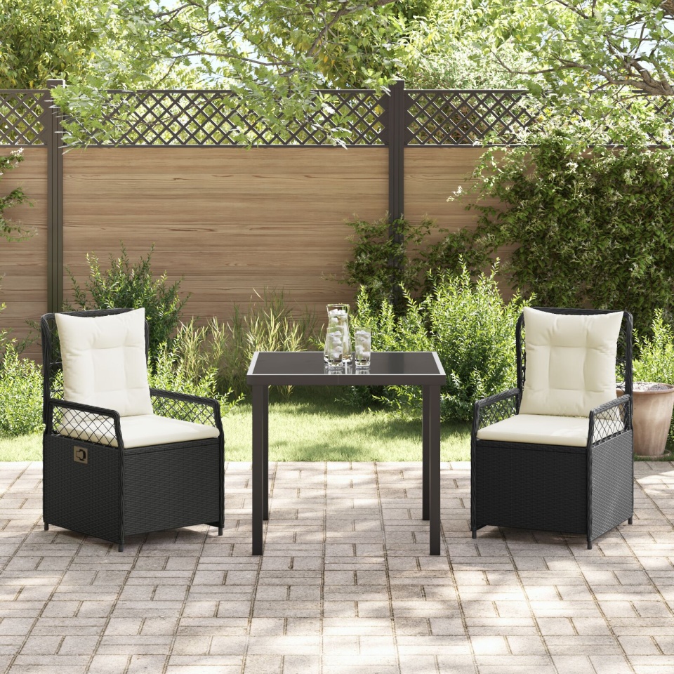 Set de dining de grădină 3 piese gri deschis din rattan poli - 3 | YEO