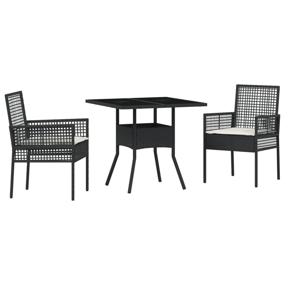 Set de dining pentru grădină 3 piese Gri din Poliratan - 1 | YEO