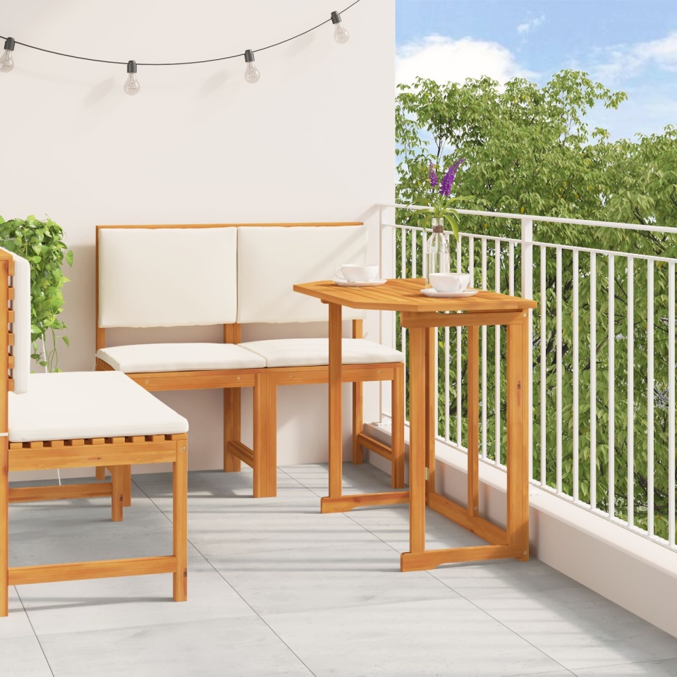 Set de dining pentru grădină 4 piese din lemn de acacia