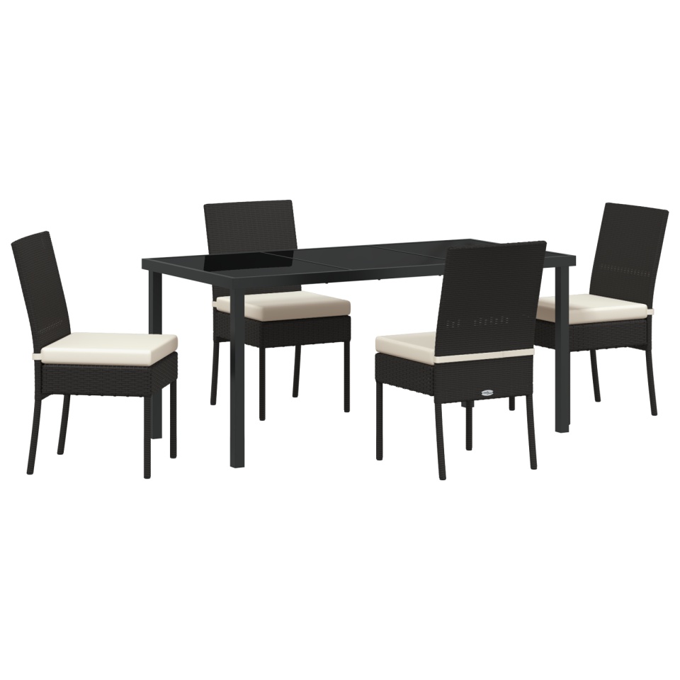 Set de dining pentru grădină 5 Piese Negru Poliratan - 1 | YEO
